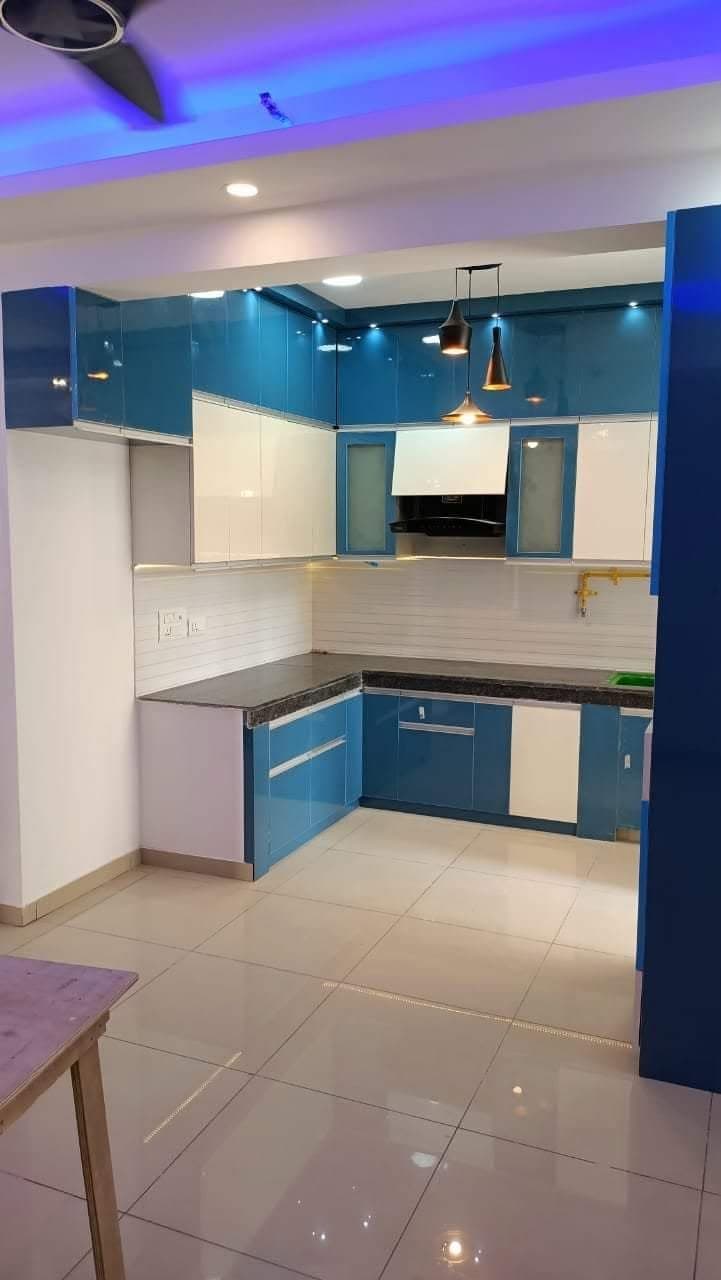 Teal Modular Kitchen